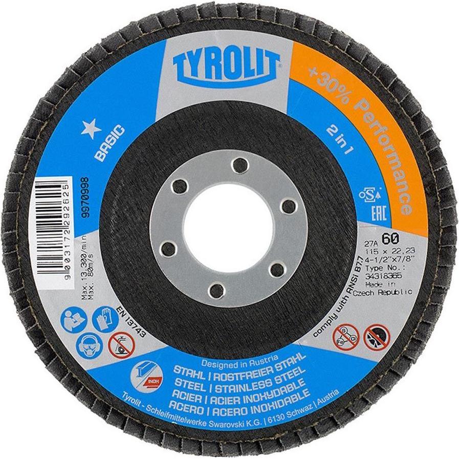 Tyrolit, Abrasivi, Flap disc 27 cla ø115 x 22,23 mm