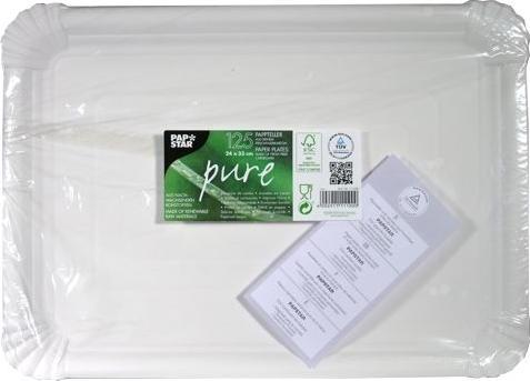 Produktbild Papstar Papp-Teller "pure", eckig, 240 x 330 mm, weiá, 125er (125 x)
