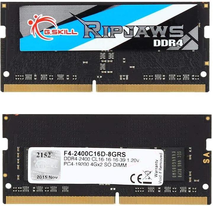 Productafbeelding G.Skill Ripjaws (2 x 4GB, 2400 MHz, DDR4 RAM, SO-DIMM)