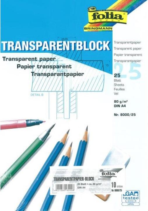 Produktbild Folia Transparent-Papier-Blöcke (80 g/m², 25x)