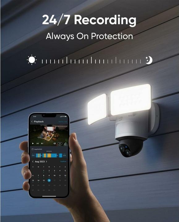 Actual product image eufy Floodlight Cam E340 (3072 x 1620 pixels)