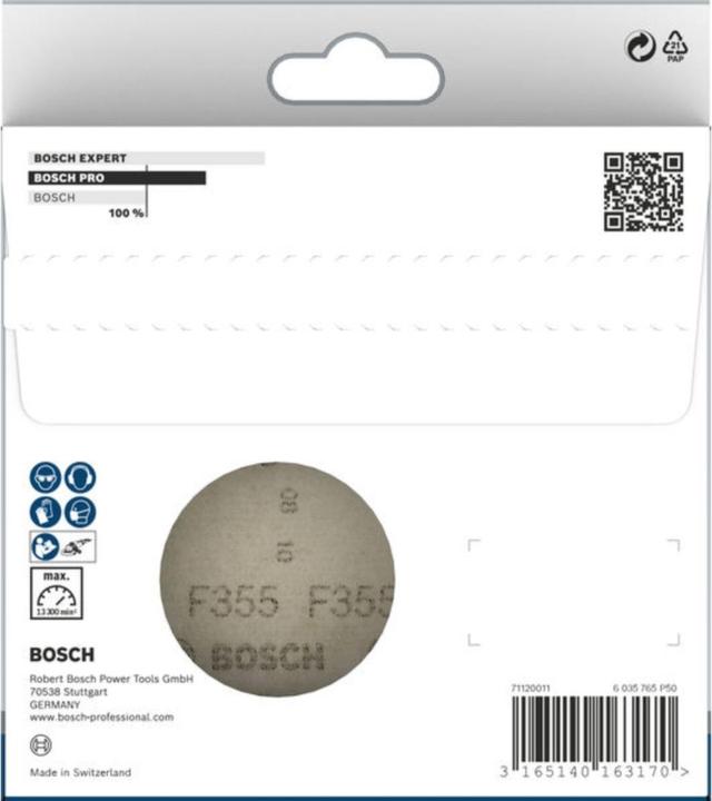 Actual product image Bosch Professional Zubehör PRO F355 sanding sheet, 115 mm, G80 (80)