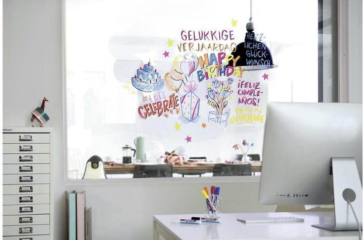 Produktbild Edding 95 Glasboardmarker farbsortiert 1,0 - 5,0 mm, 4 St. (Rosa, Hellblau, Orange, Schwarz, 3 mm, 4 x)