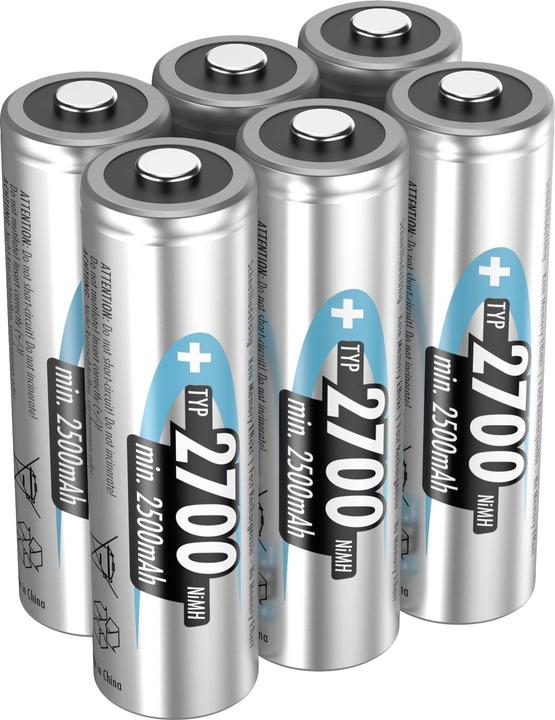 Produktbild Ansmann Mignon (AA)-Akku NiMH HR06 (6 Stk., AA, 2700 mAh)