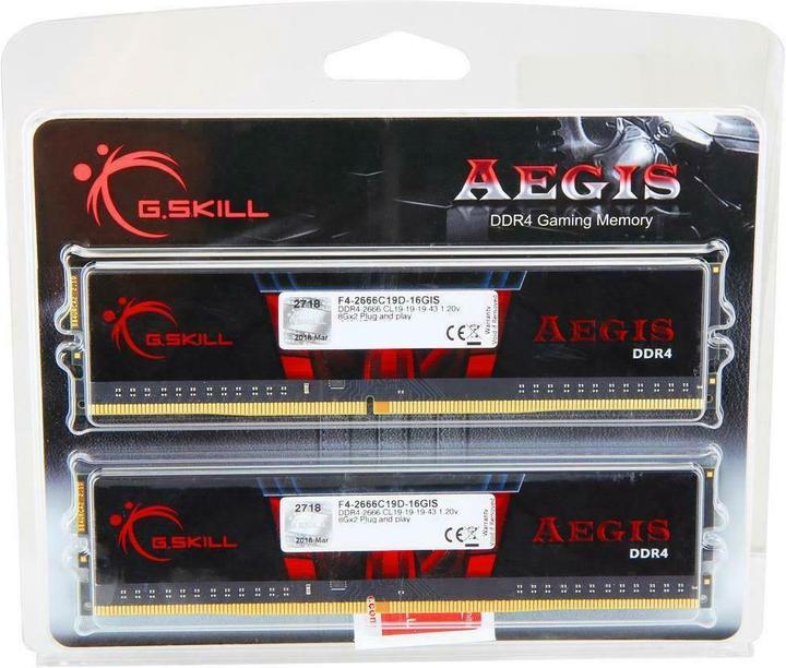 Productafbeelding G.Skill Aegis (2 x 8GB, 2666 MHz, DDR4 RAM, DIMM 288 pin)