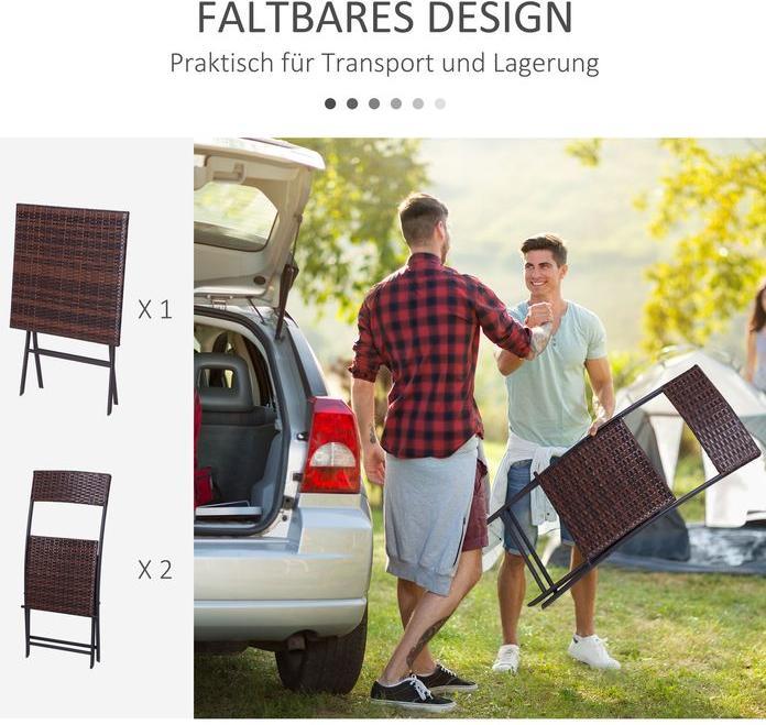 Image du produit Outsunny Set de balcon (60 x 60 x 72 cm)