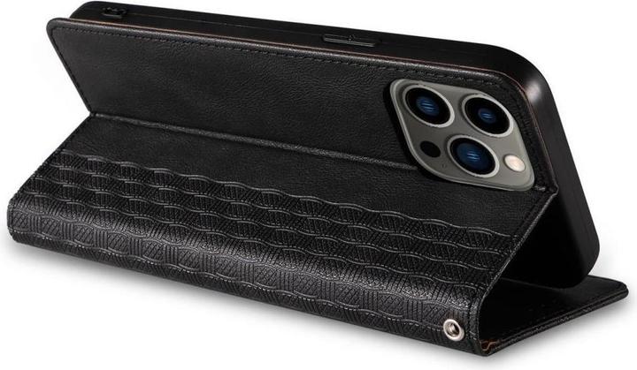 Immagine prodotto Hurtel Custodia con cinturino a calamita per iPhone 12 Pro Max Portafoglio + Mini cordino Ciondolo Nero (Apple iPhone 12 Pro Max)