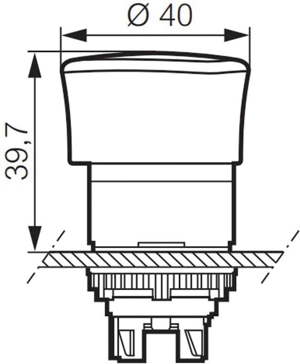 Actual product image Baco Pushbutton red mushroom head