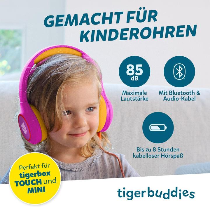 Actual product image Tigermedia Kinder Bluetooth Kopfhörer mit Lautstärkebegrenzung 85 dB