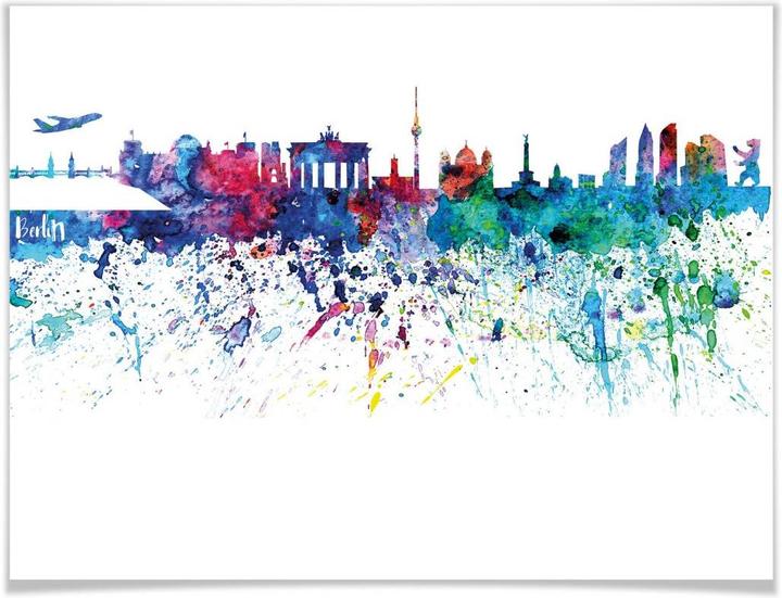 Image du produit Trenddeko Bleichner - Skyline d'aquarelle de Berlin (80 x 100 cm)