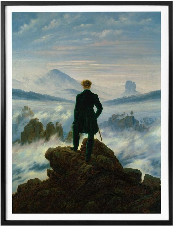 Image du produit Trenddeko Friedrich - Le vagabond au-dessus de la mer de brouillard (30 x 40 cm)