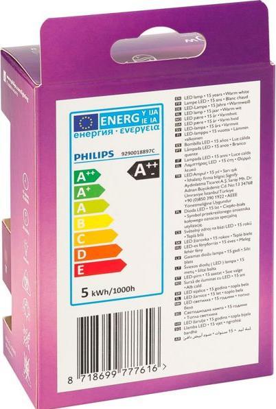 Produktbild Philips Lampe (E14, 4.30 W, 470 lm, 2 x, F)