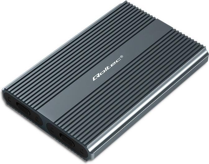 Qoltec Obudowa | kieszeń na dysk M.2 SSD SATA | NVME | DUAL |USB-C (M.2)