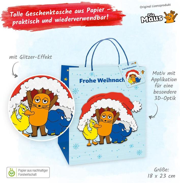 Image du produit La souris 3D sac cadeau de Noël