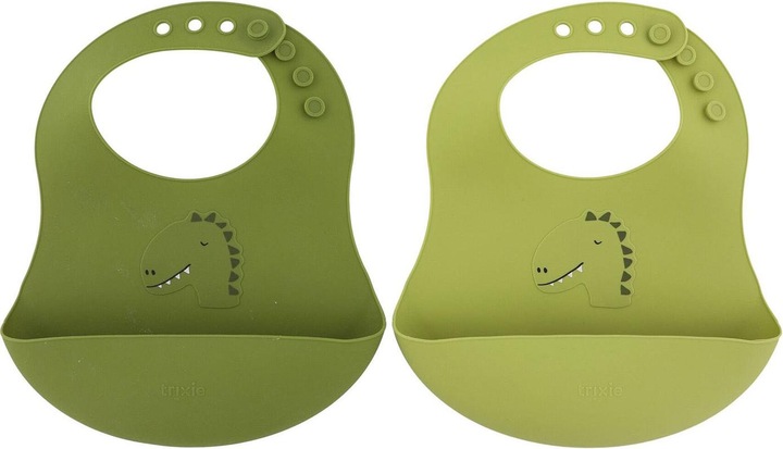 Image du produit Trixie Baby Bavoirs en silicone 2-pack Dino (4 mois)