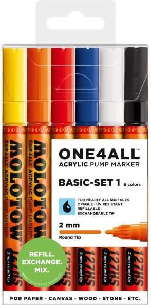 Actual product image Molotow AKRYLMARKER 2mm/SETà6 (Sorted, 2 mm, 6 x)