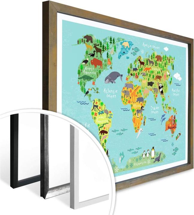 Actual product image Trenddeko Animal children world map (50 x 40 cm)