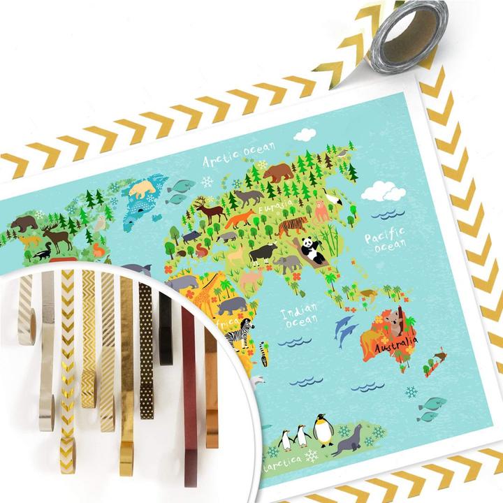 Actual product image Trenddeko Animal children world map (50 x 40 cm)