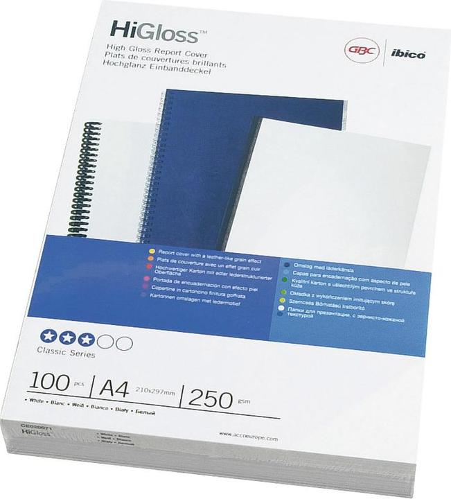 Produktbild GBC HiGloss Umschlagmaterial weiss/weiss