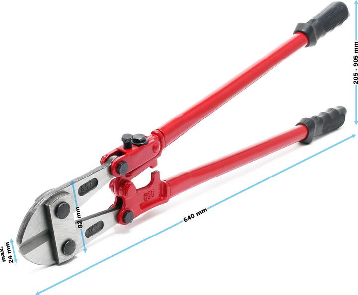 Actual product image Wiltec Bolt Cutter 600mm (24″) made of Carbon Steel with hardened Blade Edge (640 mm)