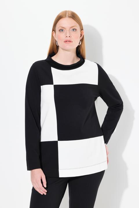 Produktbild Ulla Popken Sweatshirt, Karodesign, Stehkragen, Langarm, Modalmix (50, 52)