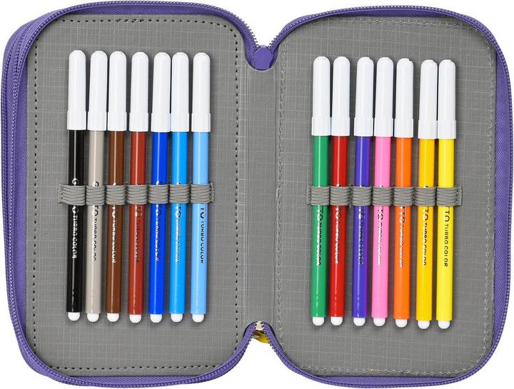 Produktbild Superthings Dreifaches Federmäppchen Guardians of Kazoom Lila Gelb (36 Stücke)