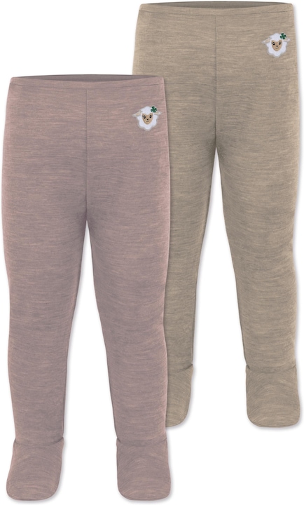 Normani 2er Pack Baby Merino Unterhose mit Füssen - 9539