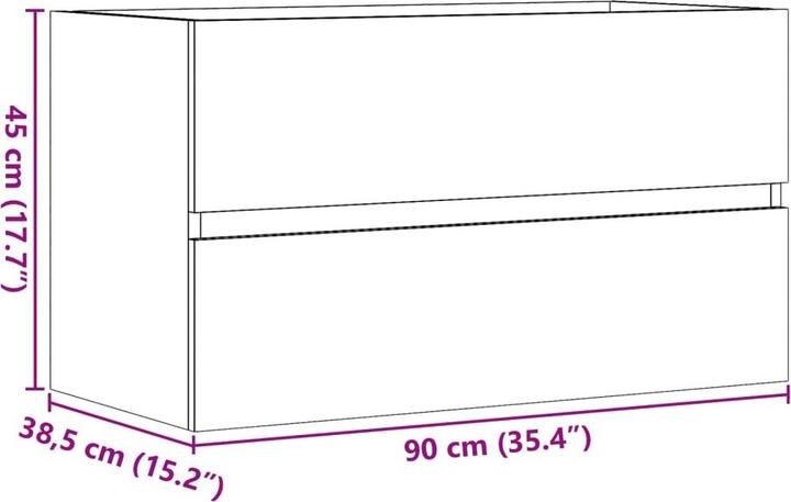 Produktbild VidaXL Waschbeckenunterschrank 90x38,5x45