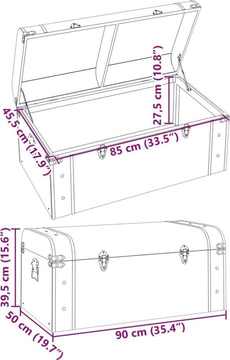Actual product image vidaXL Schatztruhe (50 cm, 1x)