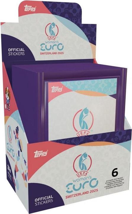 Topps Women's Euro 2025 Sticker (boîte présentoir) (Anglais, Affichage du booster)