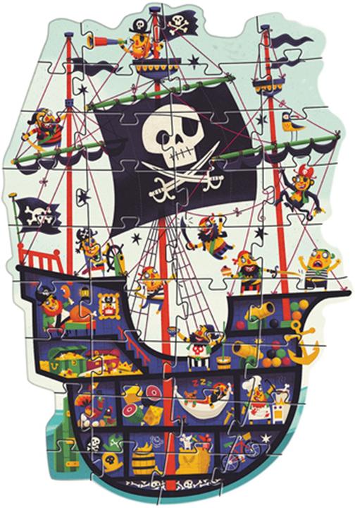 Actual product image Djeco Giant puzzle The pirate ship (36 pieces)