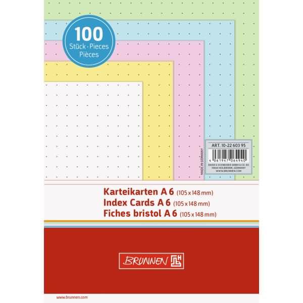 Produktbild Brunnen Karteikarten A6 punktiert sortiert VE=100 Stück (A6, 180 g/m²)