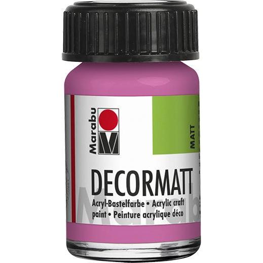 Marabu, Künstlerfarbe + Bastelfarbe, Decormatt Acryl 15 ml im Glas magenta (Magenta, 15 ml)