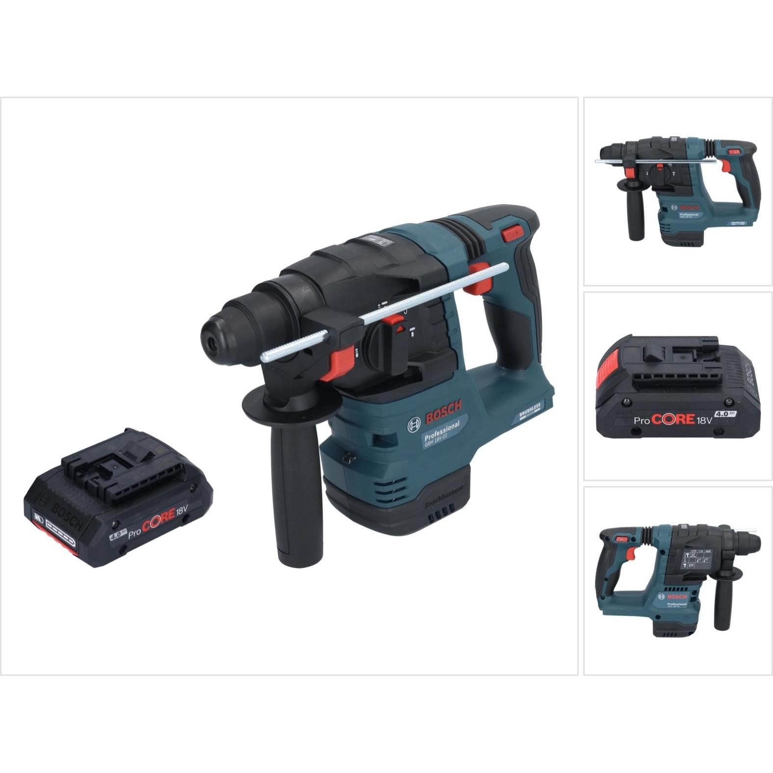 Bosch Professional, Bohrmaschine + Akkuschrauber, Bosch GBH 18V-22 Professional Akku Bohrhammer 18 V 1,9 J SDS Plus Brus...