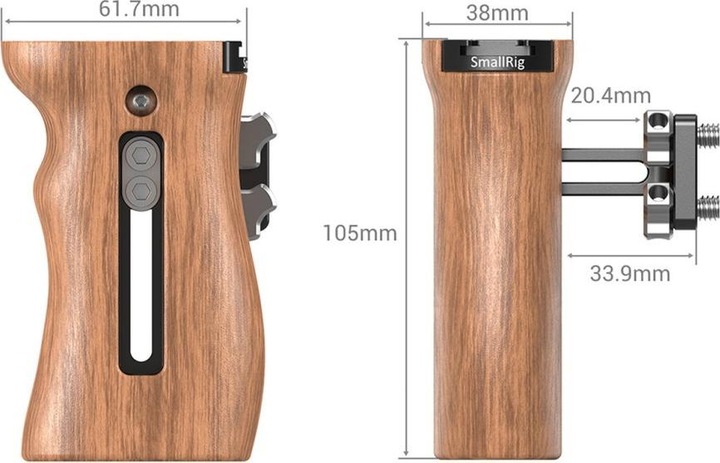 Immagine prodotto SmallRig 2093B Maniglia laterale universale in legno (Impugnatura)