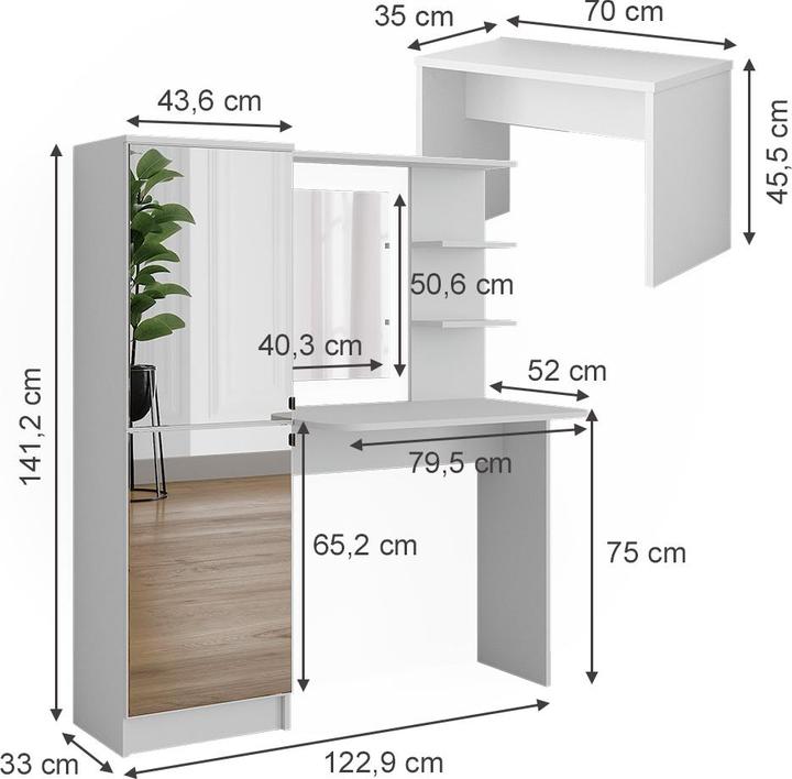 Image du produit Vicco Jasmin mit Bank (123 x 33 x 141.20 cm)