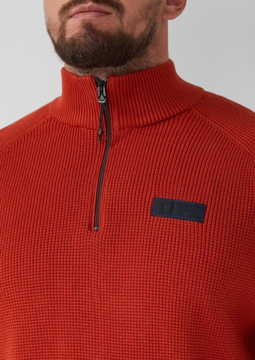 Produktbild s.Oliver Strickpullover Pullover aus Strukturstrick mit Troyer-Kragen (XXL)