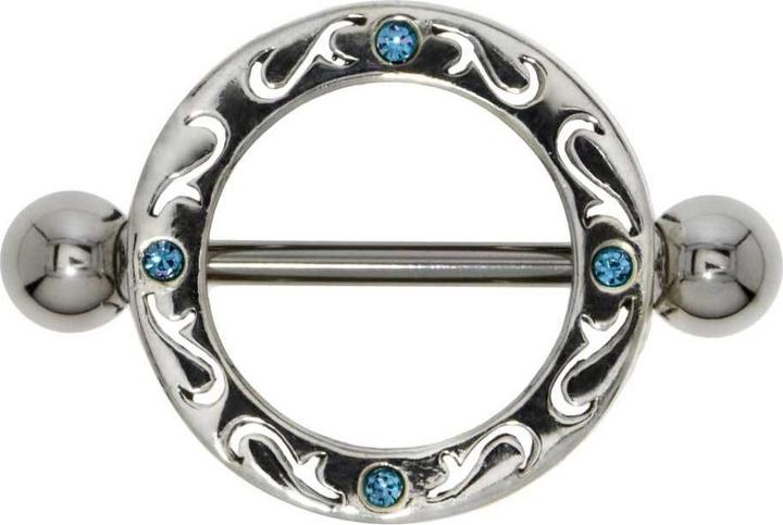 Actual product image Bijouteria Nipple piercing (Surgical steel 316L, Crystal, Silver 925)