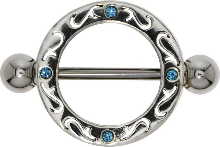 Produktbild Bijouteria Brustpiercing (Chirurgenstahl 316L, Kristall, Silber 925)