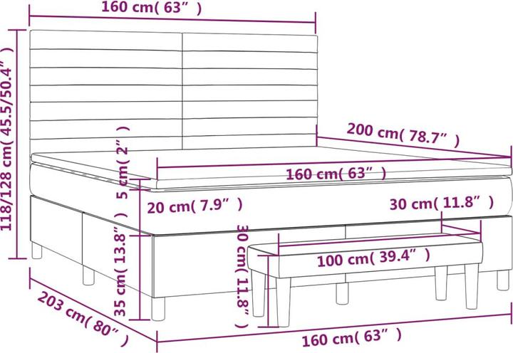 Produktbild vidaXL Boxspringbett (160 x 200 cm)