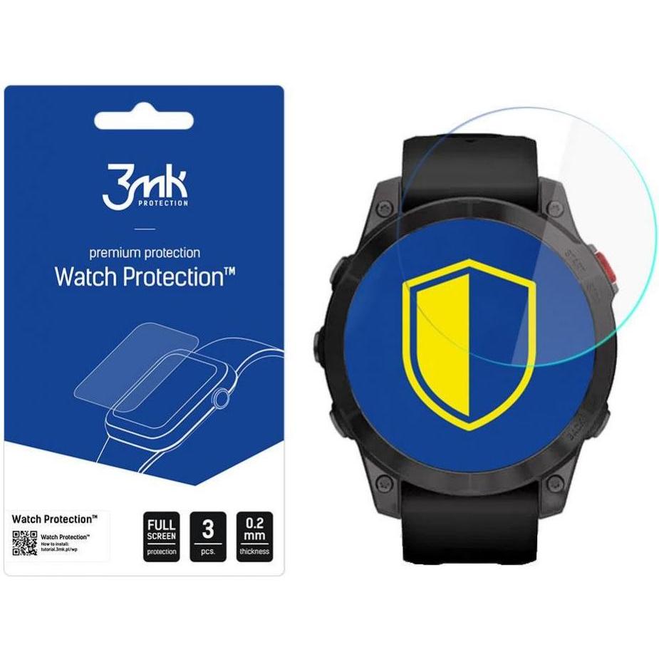 3MK hybrid glass Watch Protection FG for Garmin Epix 2, Smartwatch Zubehör, Transparent