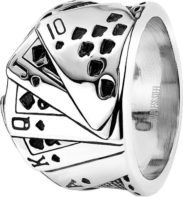 Produktbild Star Piercing Ring silber Poker Royal Flush (67, Stahl)