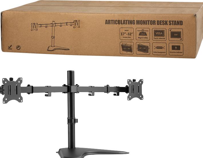 Immagine prodotto LogiLink TIS 17"-32" 2TFT 3joints nero max. 8KG, supporto (Tavolo, 32", 8 kg)