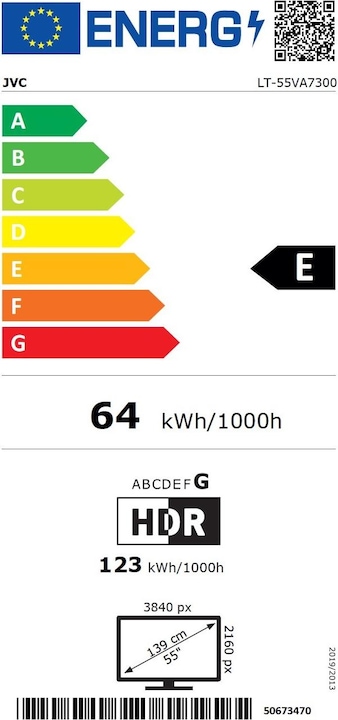 Energy Label JVC LT-55VA7300 (55", UHD)