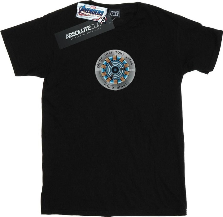 Actual product image Mens Avengers Endgame Tony Stark Heart T-Shirt (XL)
