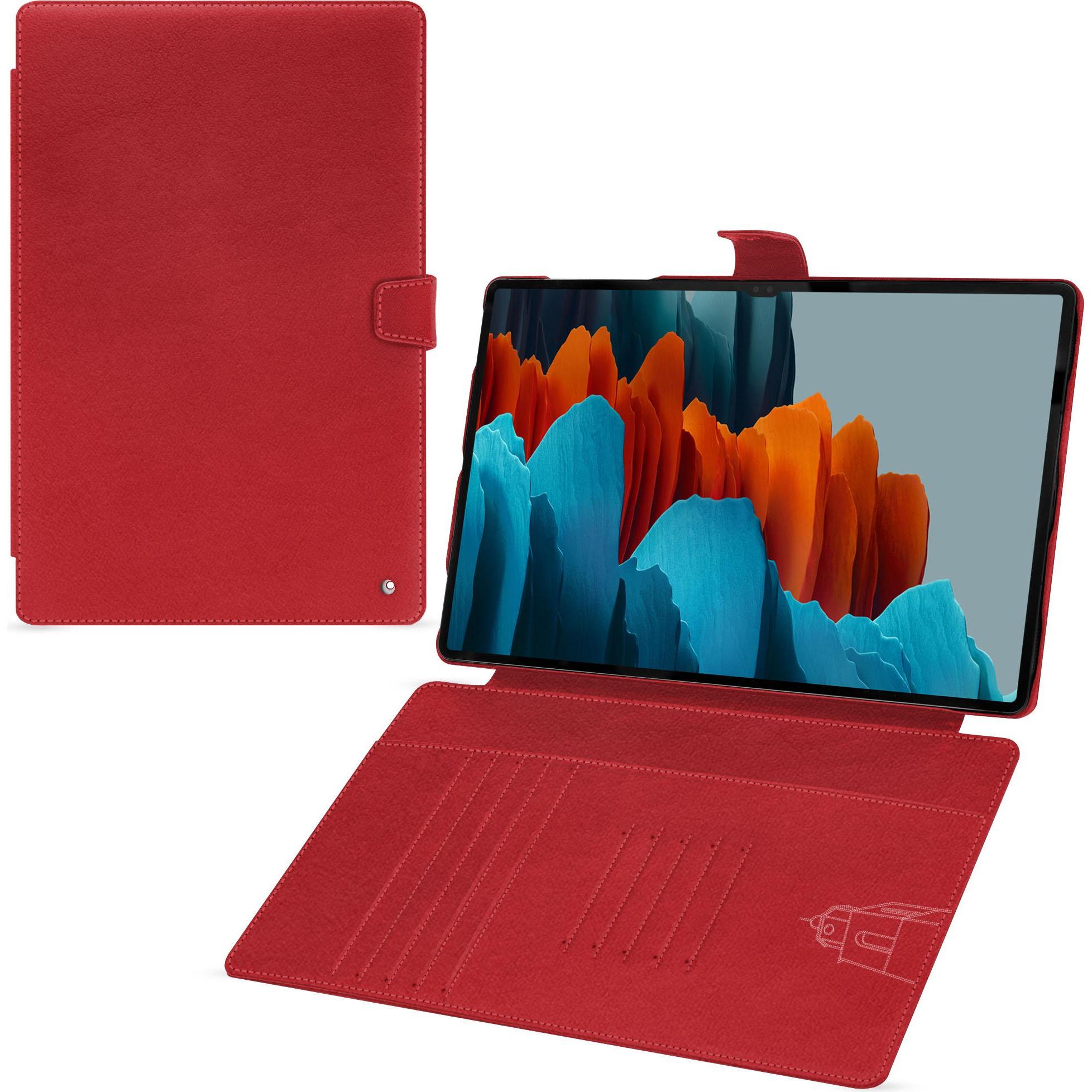 Noreve Lederschutzhülle Samsung Galaxy Tab S9 Ultra (Galaxy Tab S9 Ultra), Tablet Hülle, Rot