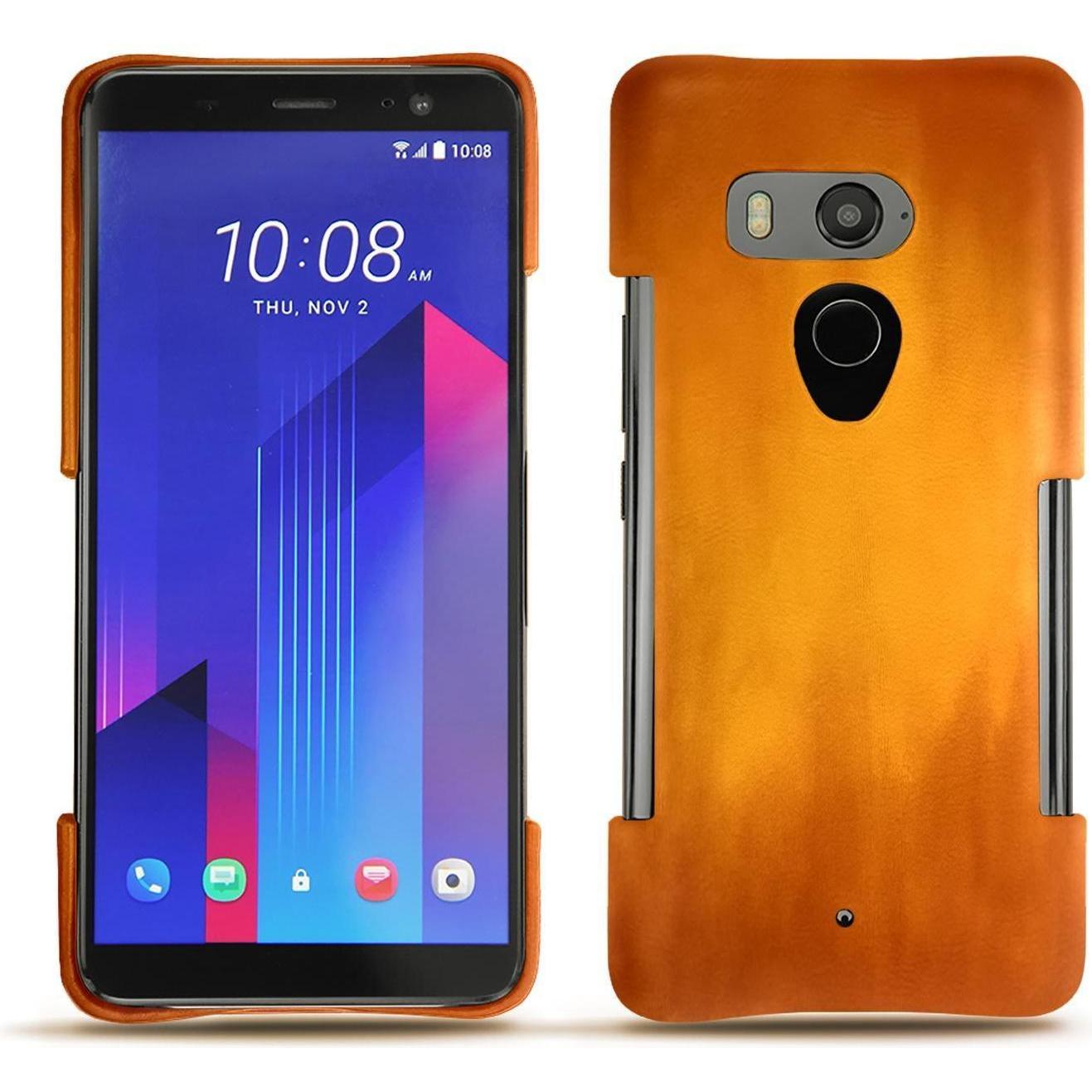 Noreve Lederschutzhülle (HTC U11+), Smartphone Hülle, Orange
