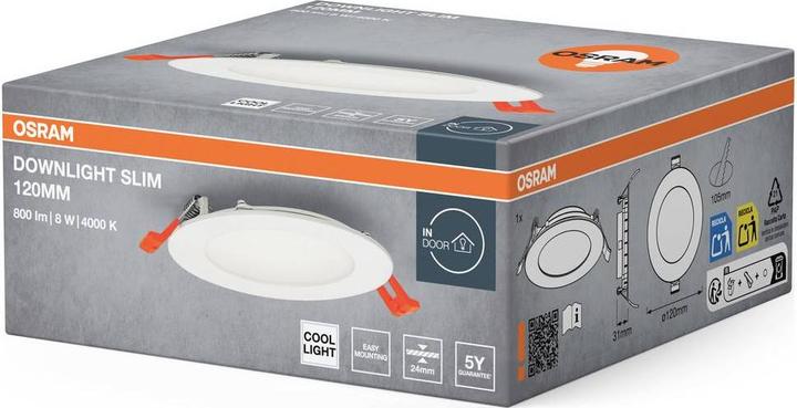 Produktbild Osram 4099854445156 Downlight Slim 120mm 8W 4000K LED-Deckenleuchte 8.00 W W (550 lm)