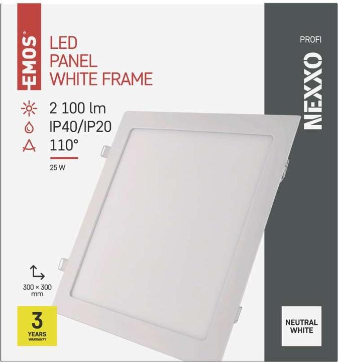 Produktbild Emos LED-Einbauleuchte NEXXO, quadratisch, weiss, 25W, neutralweiss (2100 lm)