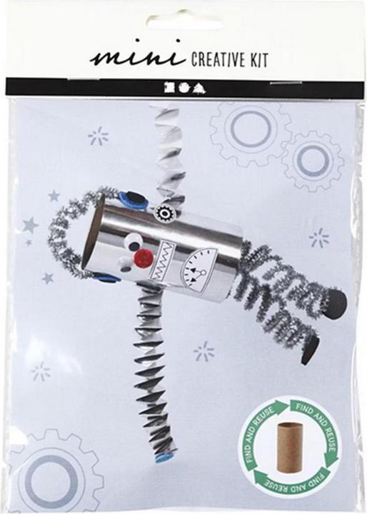 Image du produit Creativ Company Set de bricolage mini robot rouleau de papier toilette 7 pièces, argenté